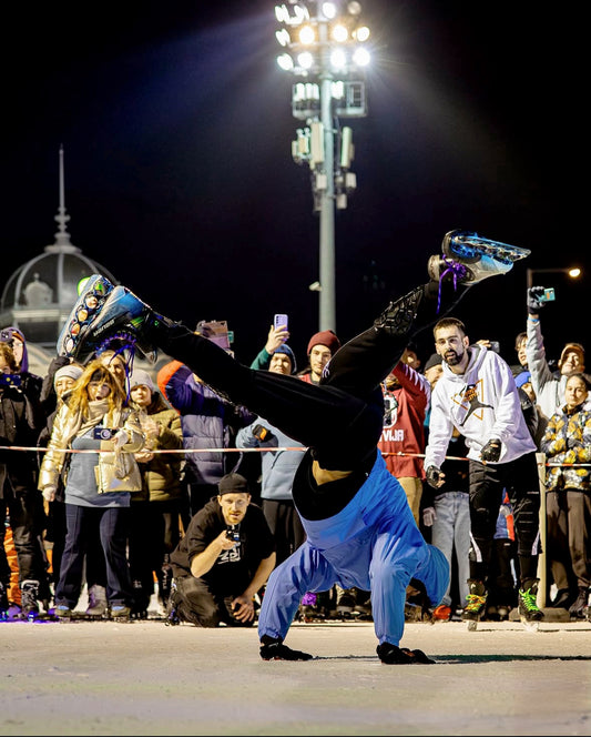 Handstand Flag in Budapest beim Ice Freestyle Battle