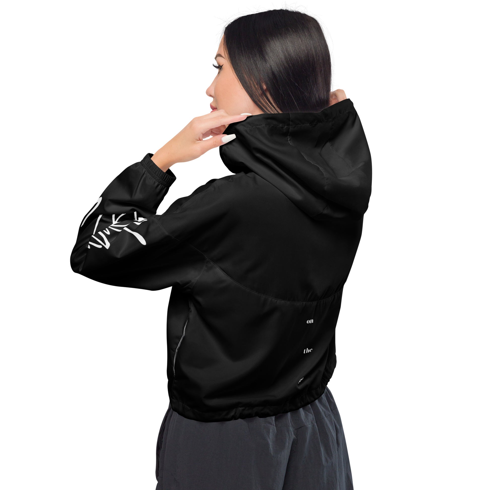 Bauchfreier Damen-Windbreaker