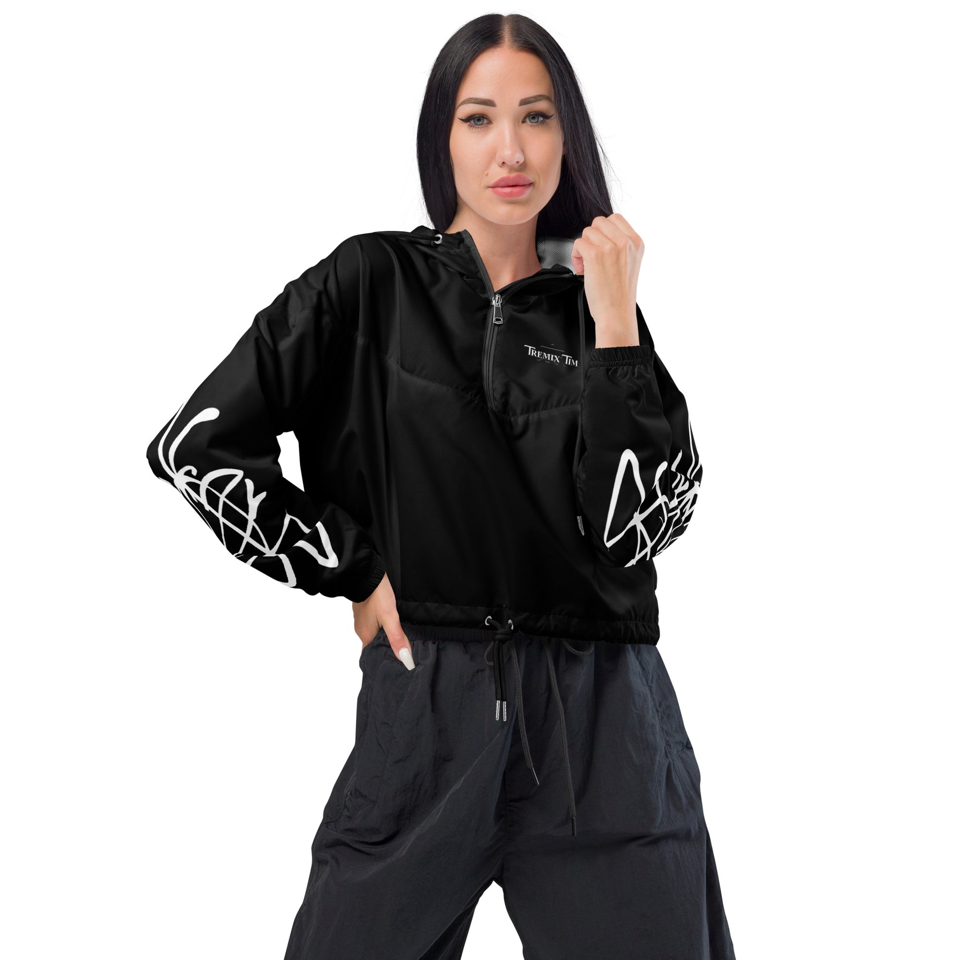 Bauchfreier Damen-Windbreaker